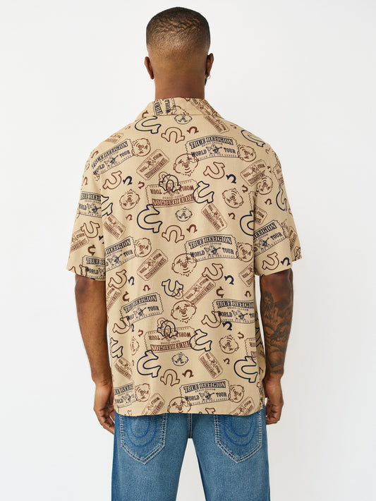 TICKET AOP CAMP SHIRT