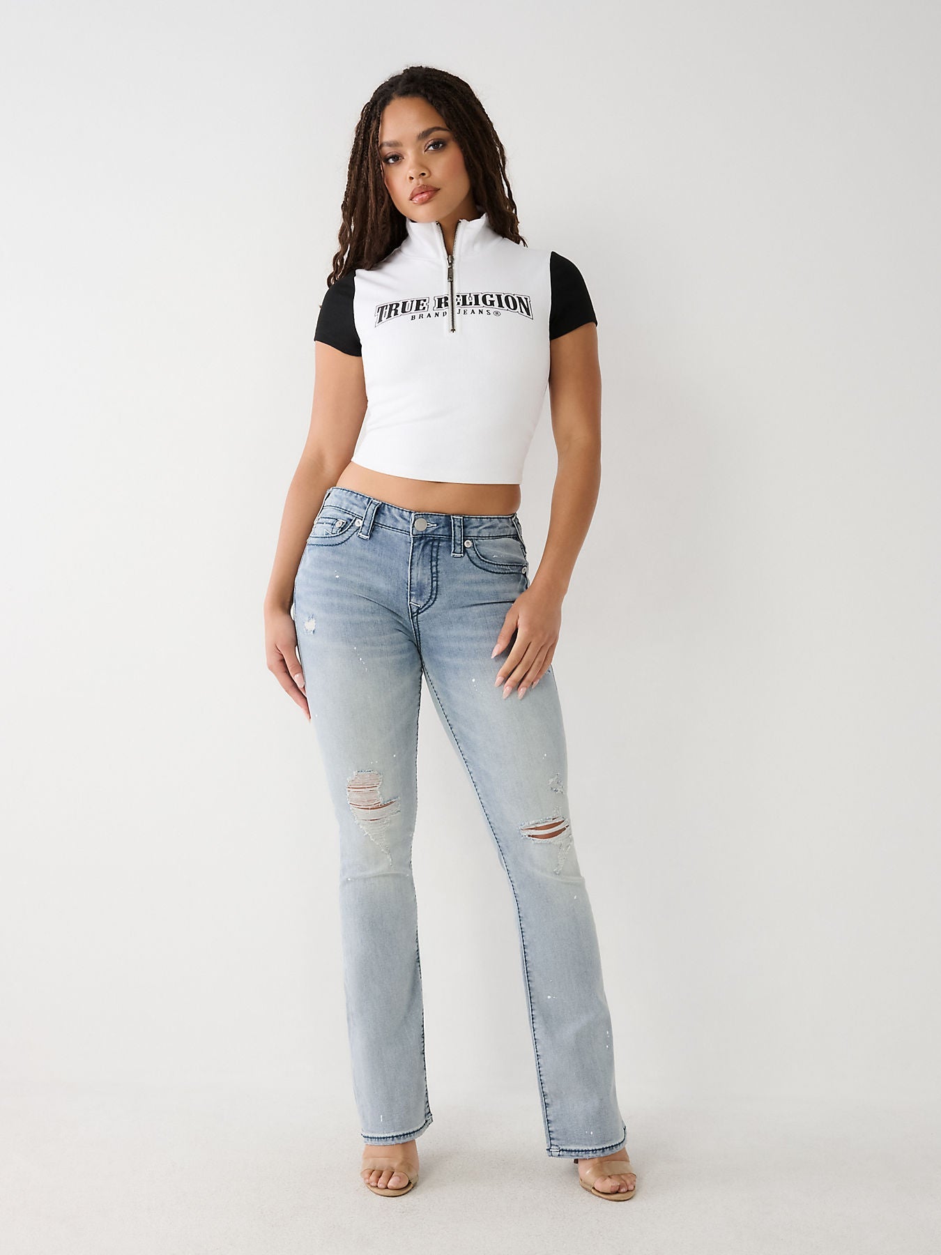 BECCA MID RISE BOOTCUT BIG T