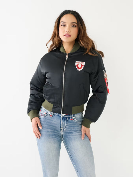 PATCHED BOMBER JACKET - TRUE RELIGION MEXICO