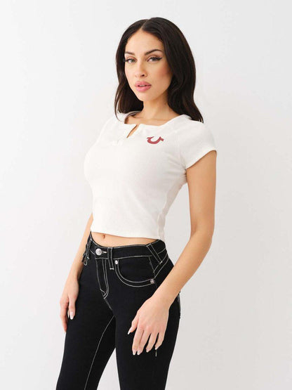 HOOK AND EYE RIB BABY TEE - TRUE RELIGION MEXICO