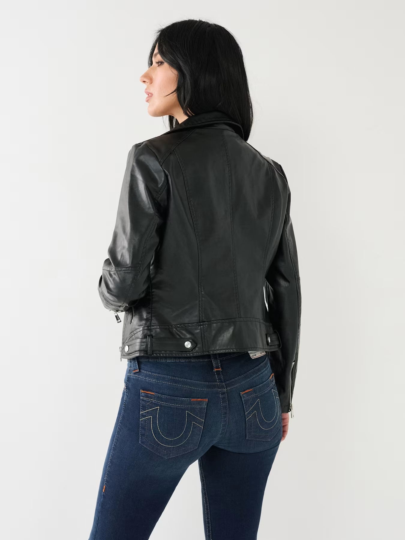 FAUX LEATHER MOTO JACKET