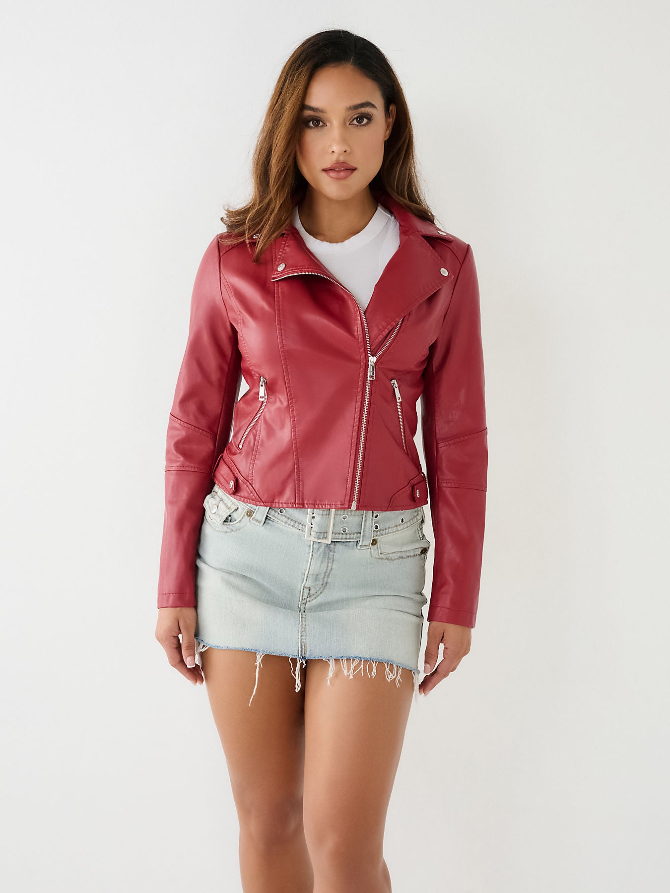 FAUX LEATHER MOTO JACKET