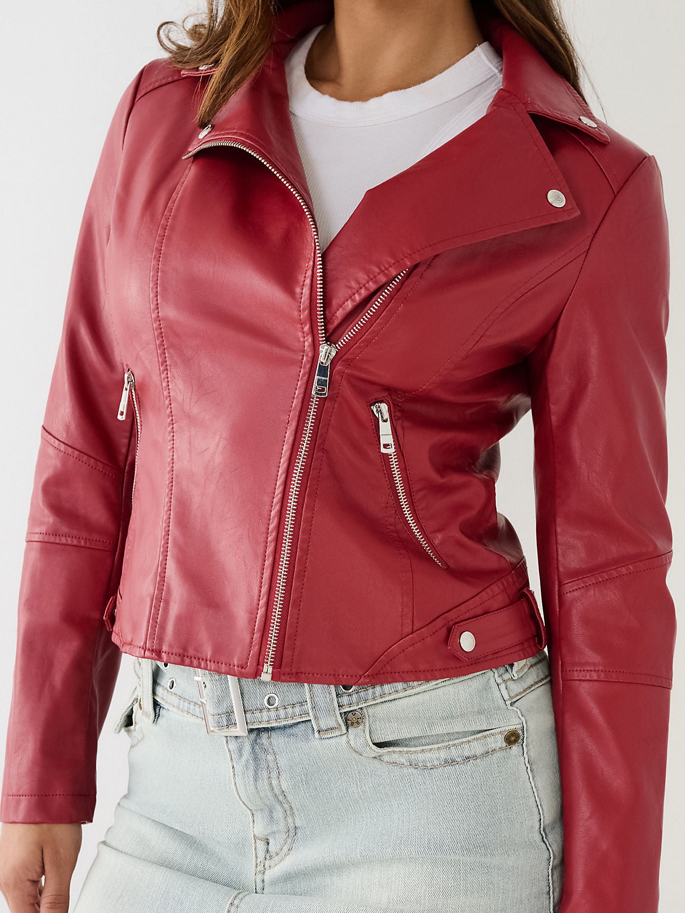 FAUX LEATHER MOTO JACKET