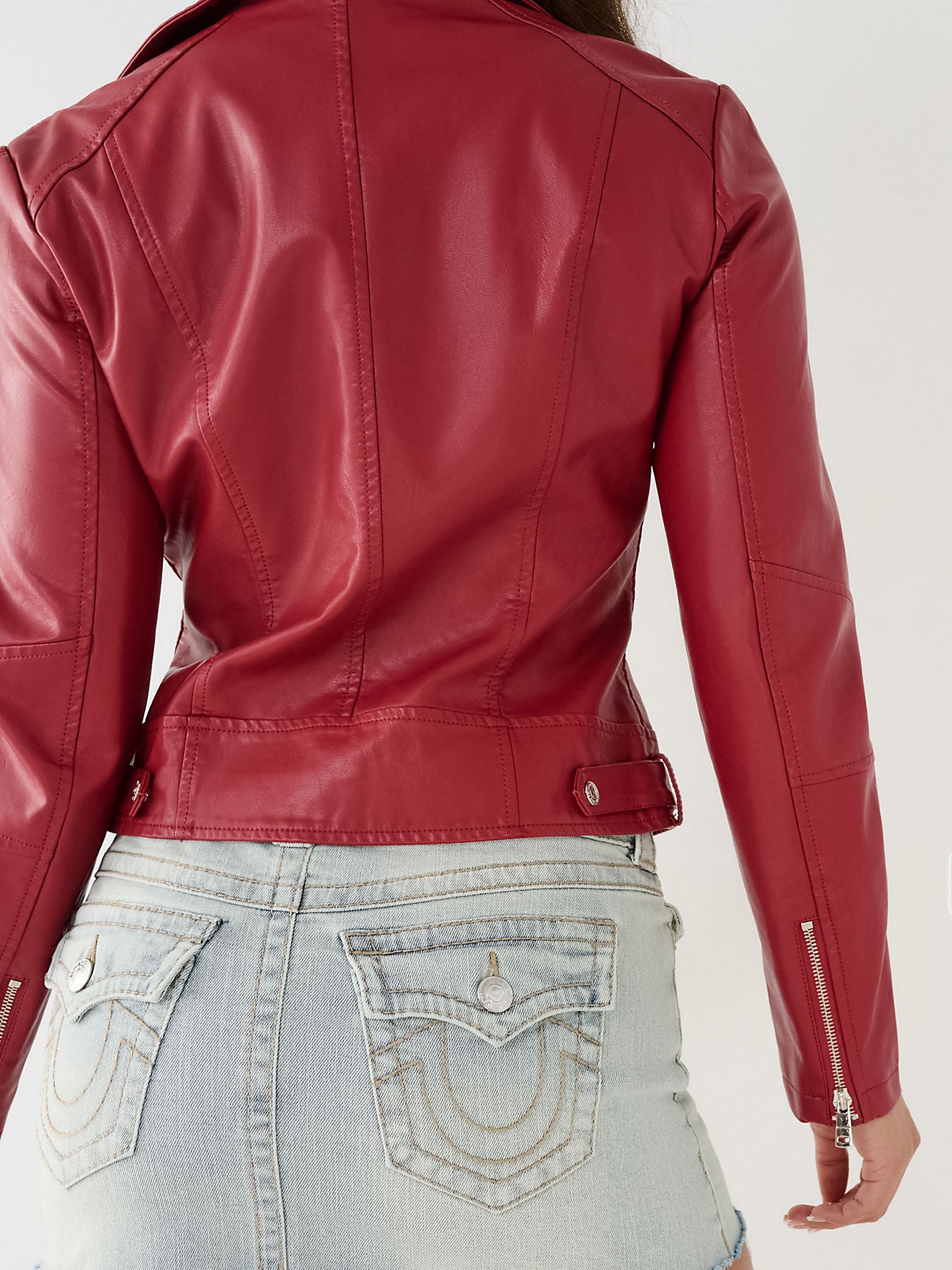 FAUX LEATHER MOTO JACKET