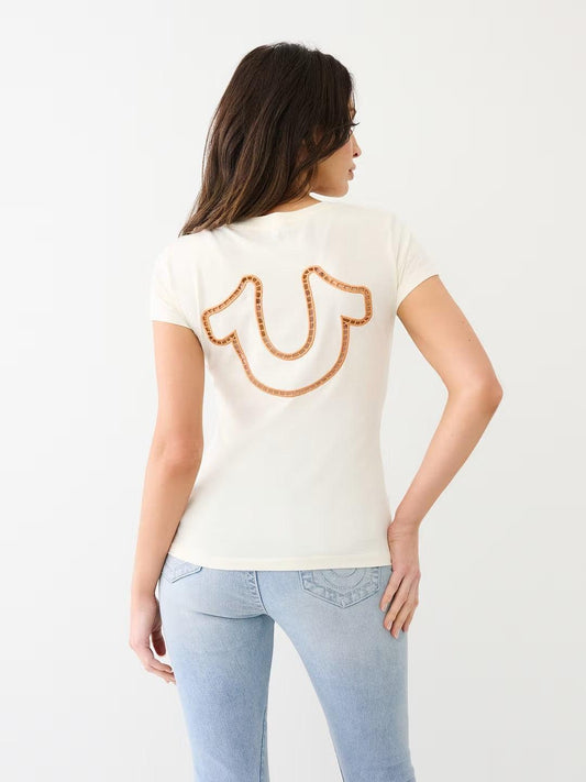 CUT OUT LUREX HS V NECK TEE - TRUE RELIGION MEXICO