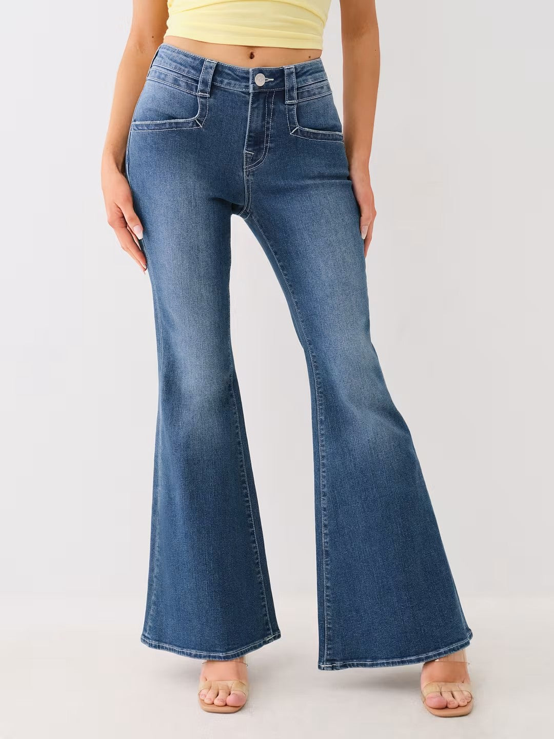 MID RISE BELL BOTTOM FLAP JEAN