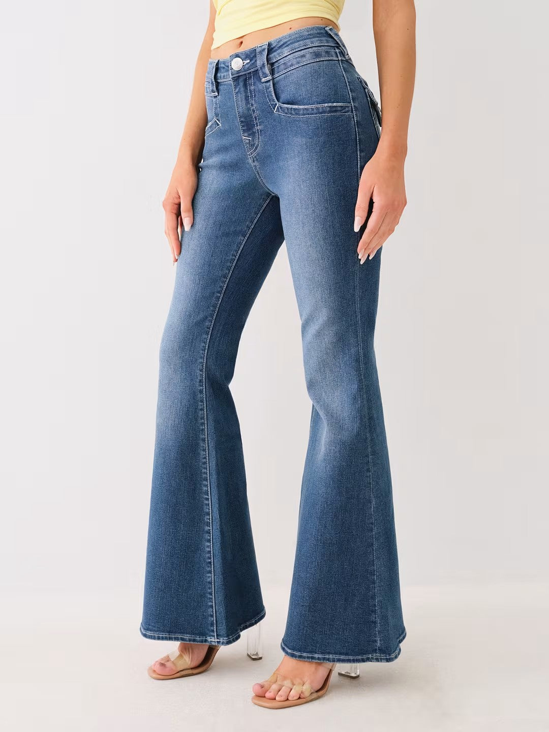 MID RISE BELL BOTTOM FLAP JEAN