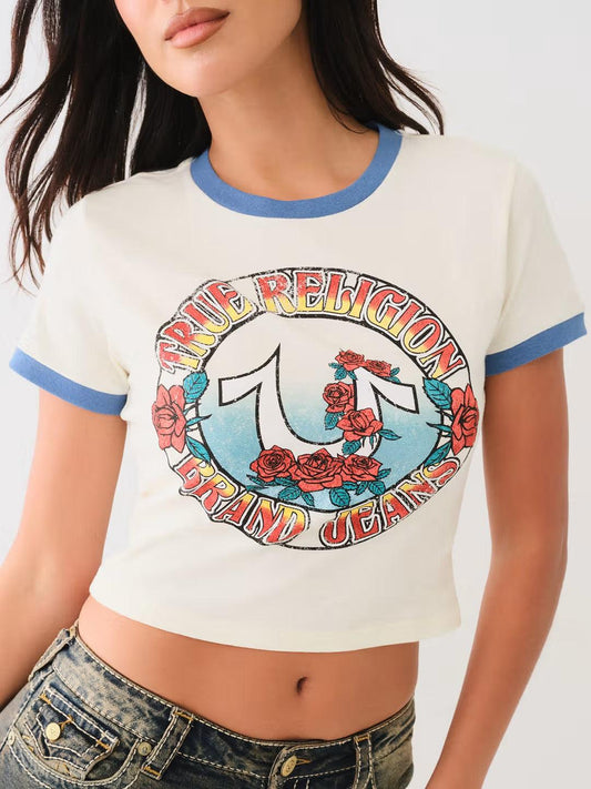 RETRO ROSE SS BABY TEE - TRUE RELIGION MEXICO