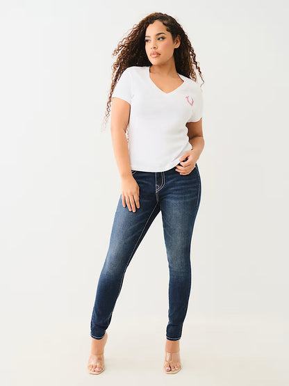 HS OMBRE CRYSTALS V NECK TEE