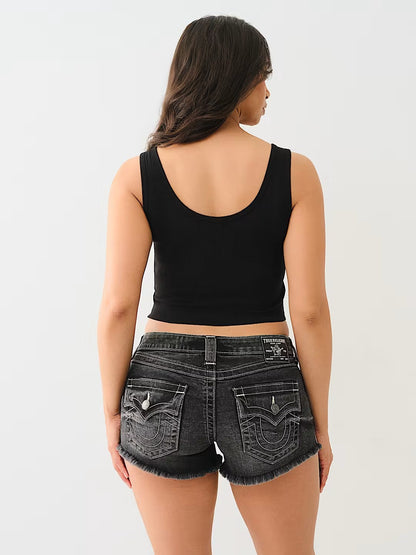 CRYSTAL LIPS RAW HEM TANK