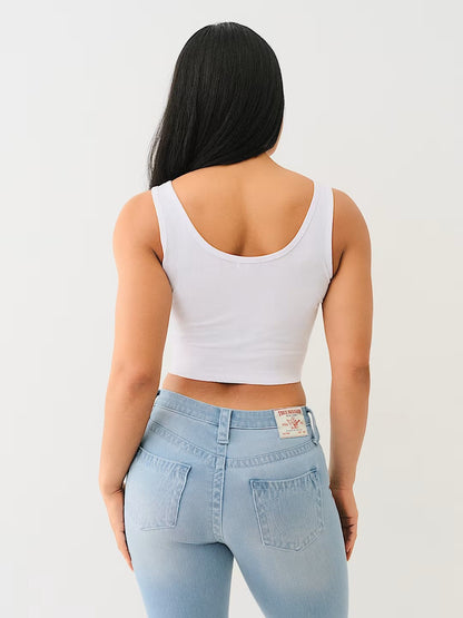 CRYSTAL LIPS RAW HEM TANK