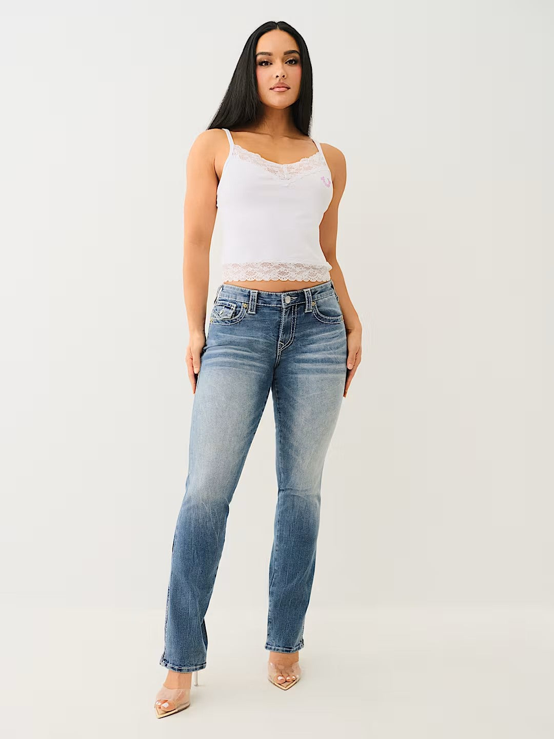 HS CRYSTL EMBROIDERY LACE TANK