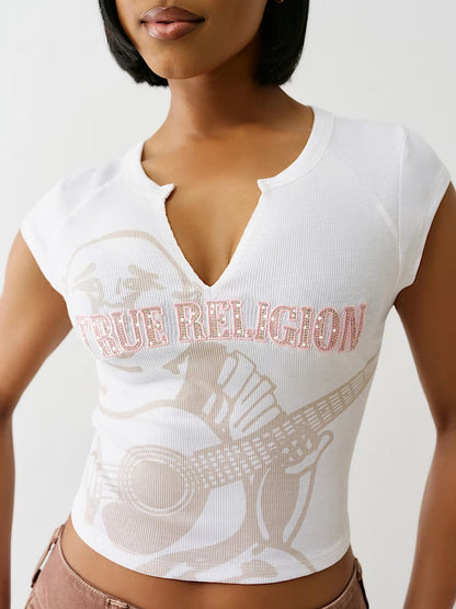 CRYSTAL BUDDHA NOTCH TEE