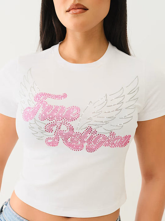 CRYSTAL WING SS BABY TEE