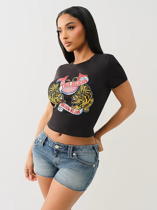 CRYSTAL TIGER SS BABY TEE