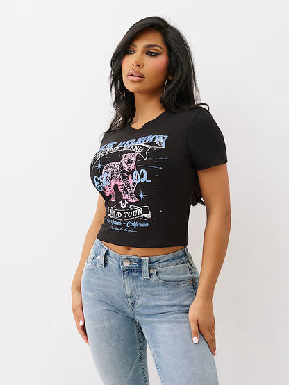 CRYSTAL LEOPARD BABY TEE