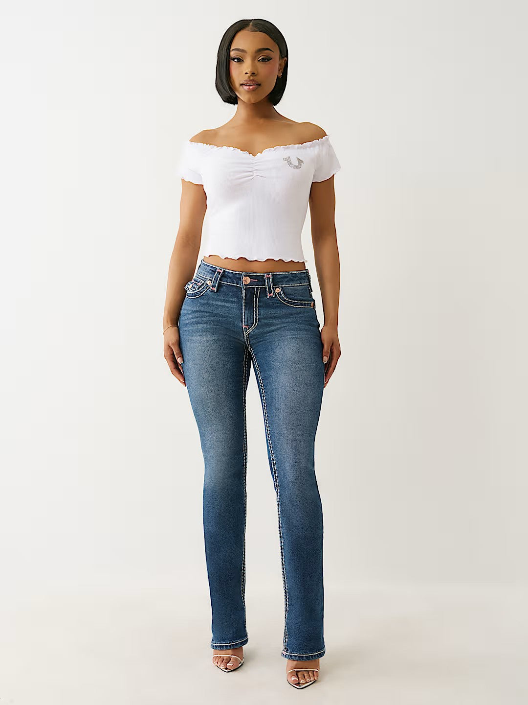 LETTUCE HEM OFF SHOULDER TOP