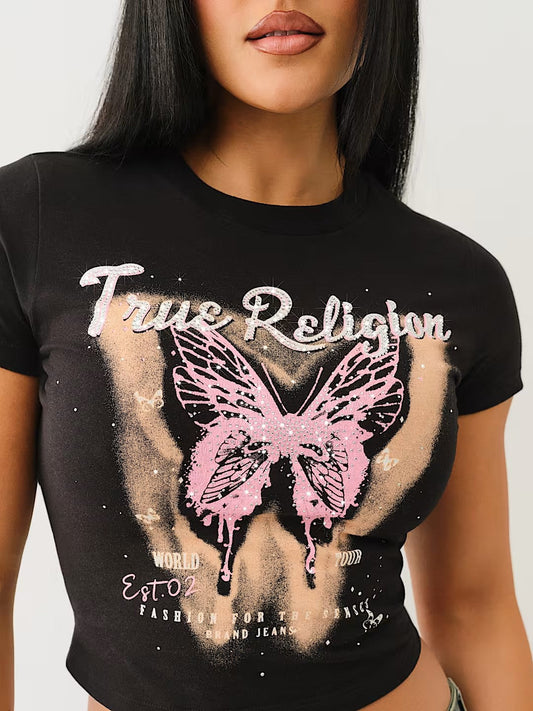 CRYSTL BUTTERFLY SS BABY TEE