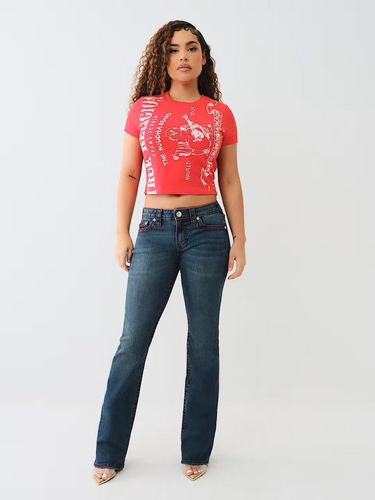 BECCA MID RISE BOOTCUT BIG T