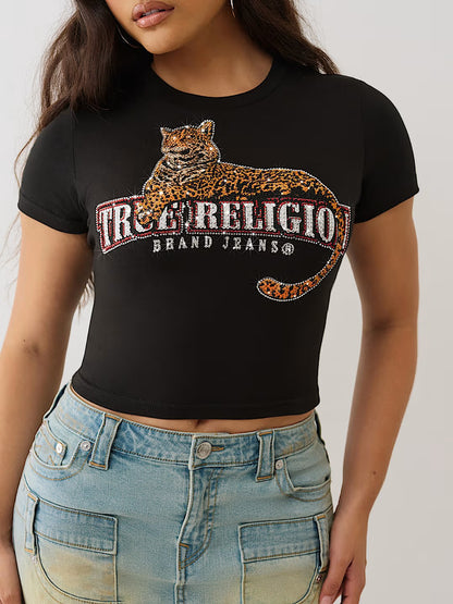 CRYSTAL LEOPARD BABY TEE