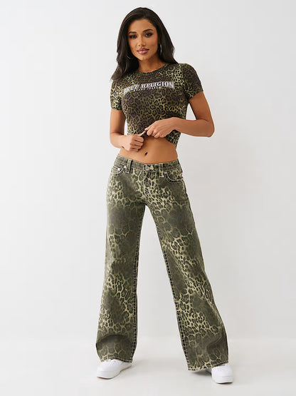 LEOPARD CRYSTALS  SS BABY TEE