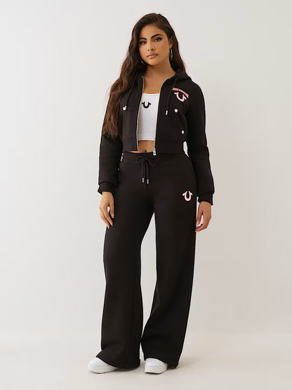 EMBROIDERED SHRUNKEN HOODIE