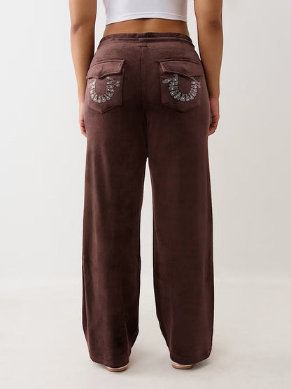 CRYSTL VELOUR STRAIGHT LEG PNT