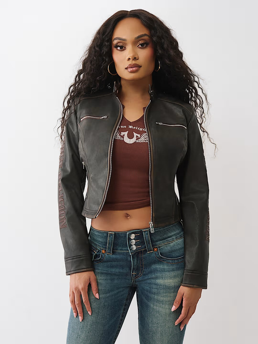 BRANDED WASHED PU JACKET