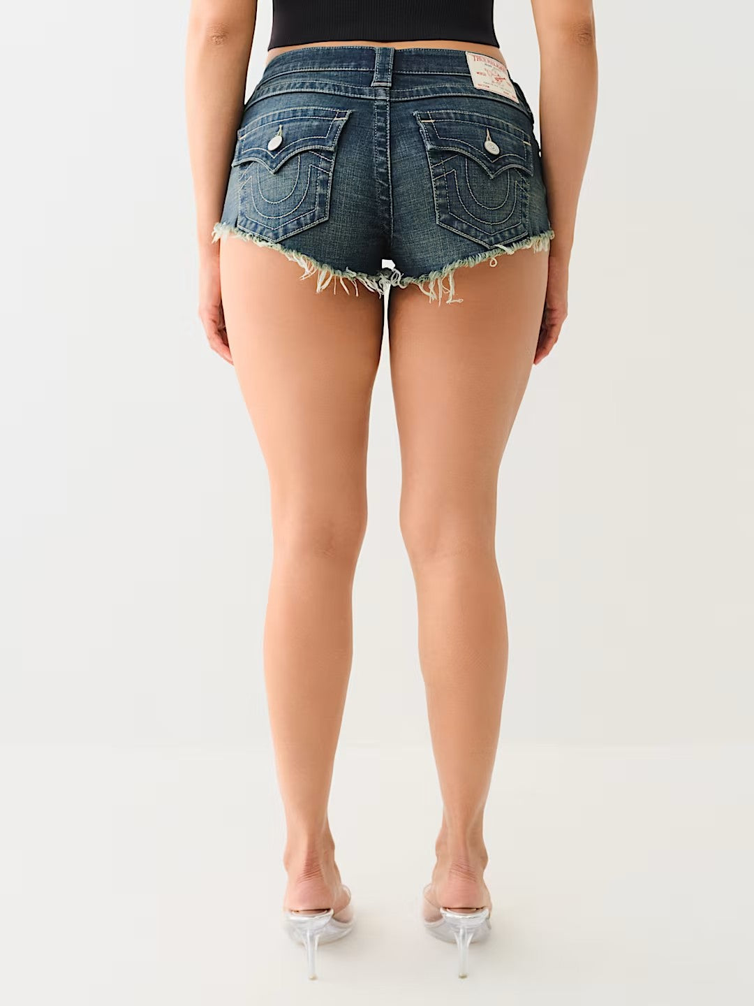 LR RAW HEM HOT DENIM SHORTS