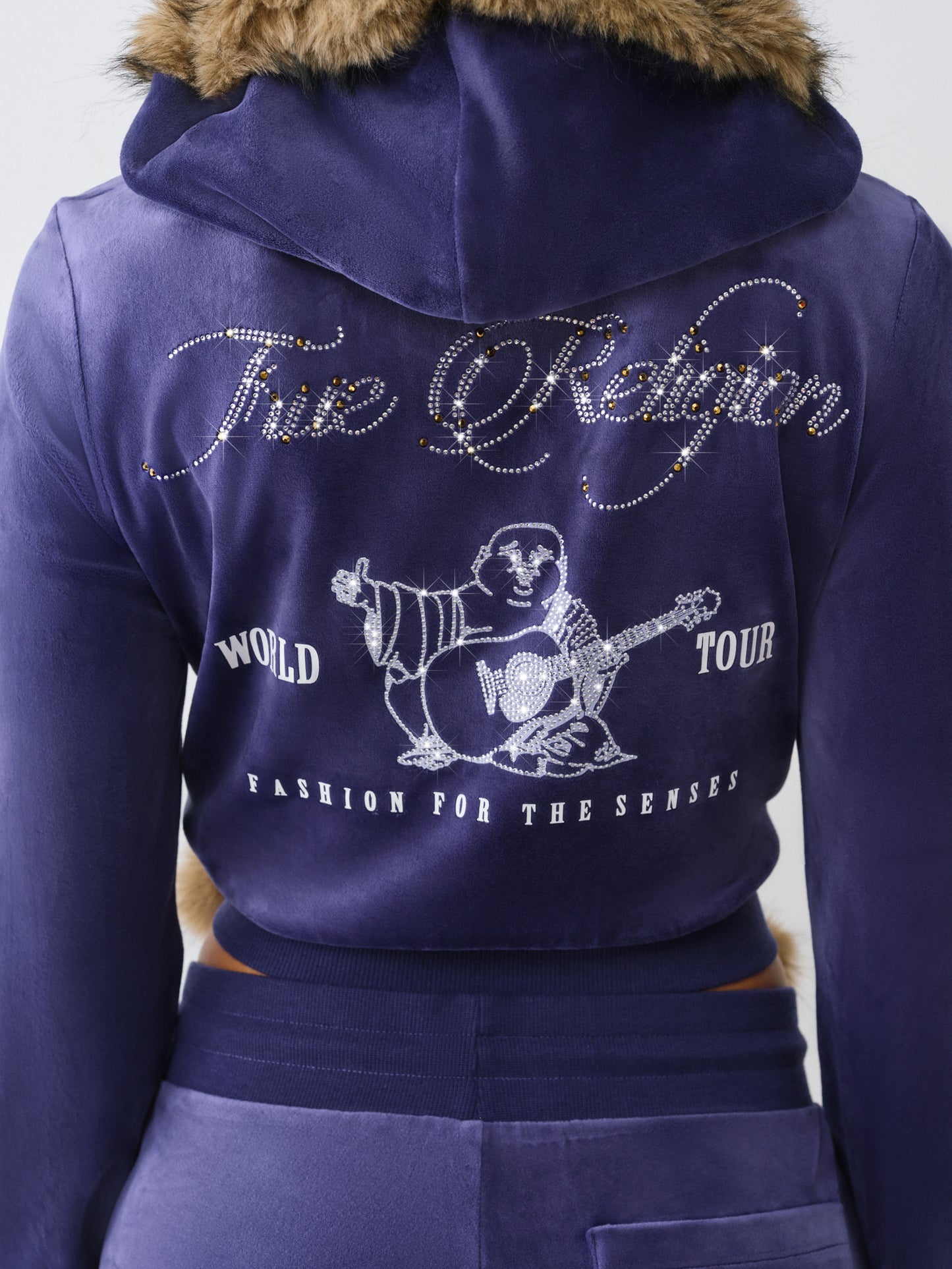CRYSTAL VELOUR SHRUNKEN HOODIE