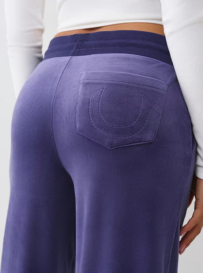 CRYSTAL HS VELOUR STRAIGHT LEG