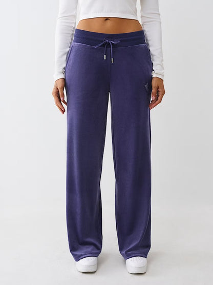 CRYSTAL HS VELOUR STRAIGHT LEG