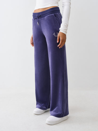 CRYSTAL HS VELOUR STRAIGHT LEG