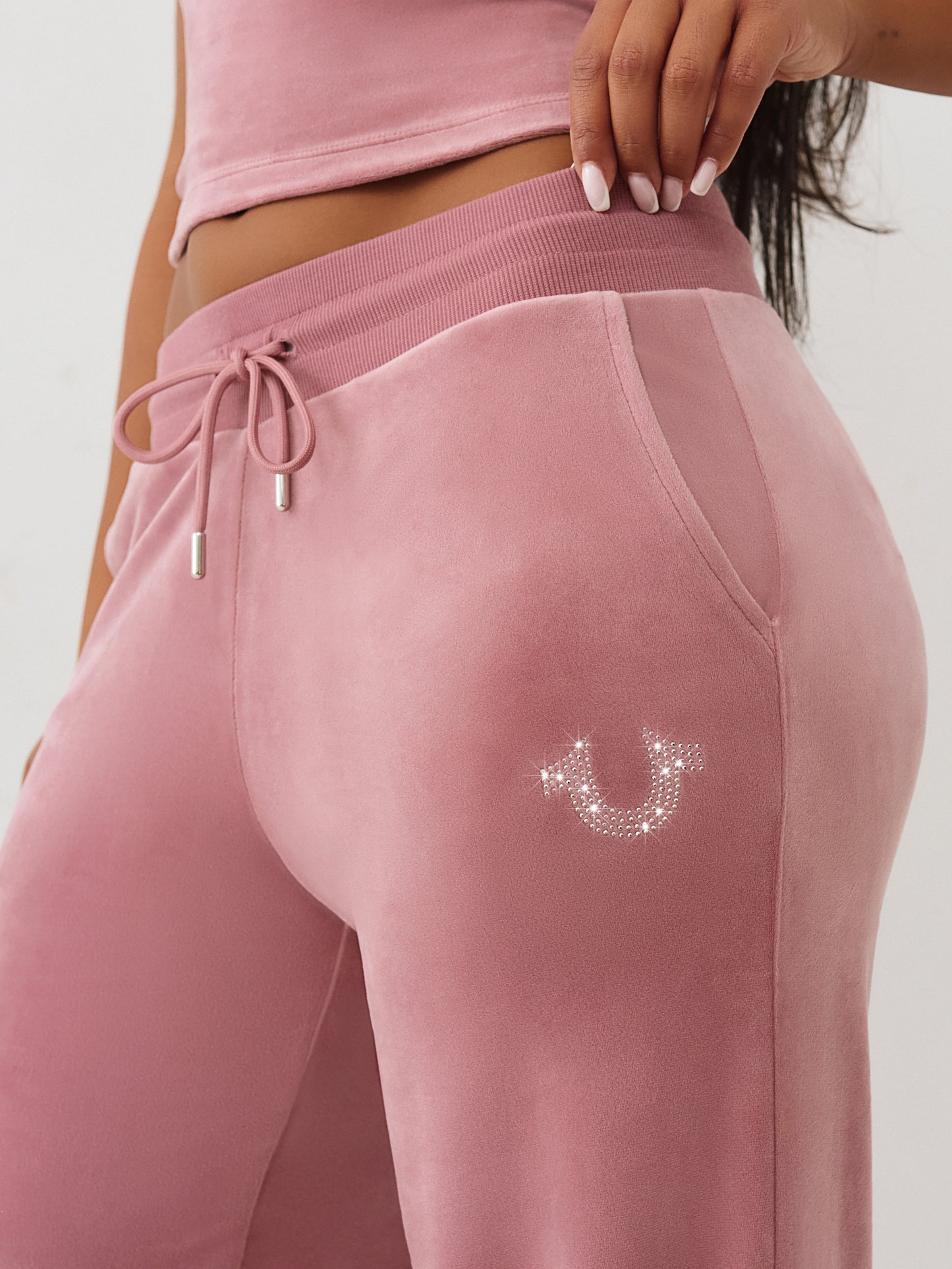 CRYSTAL HS VELOUR STRAIGHT LEG