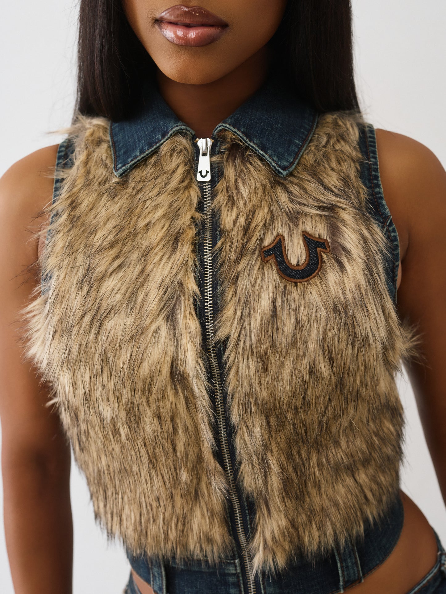FUR DENIM VEST