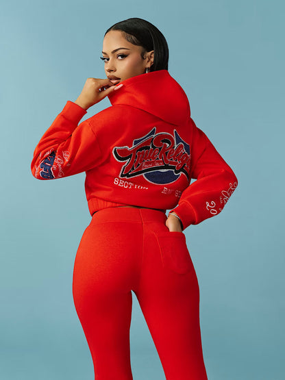 CRYSTAL PATCHED ZIP HOODIE