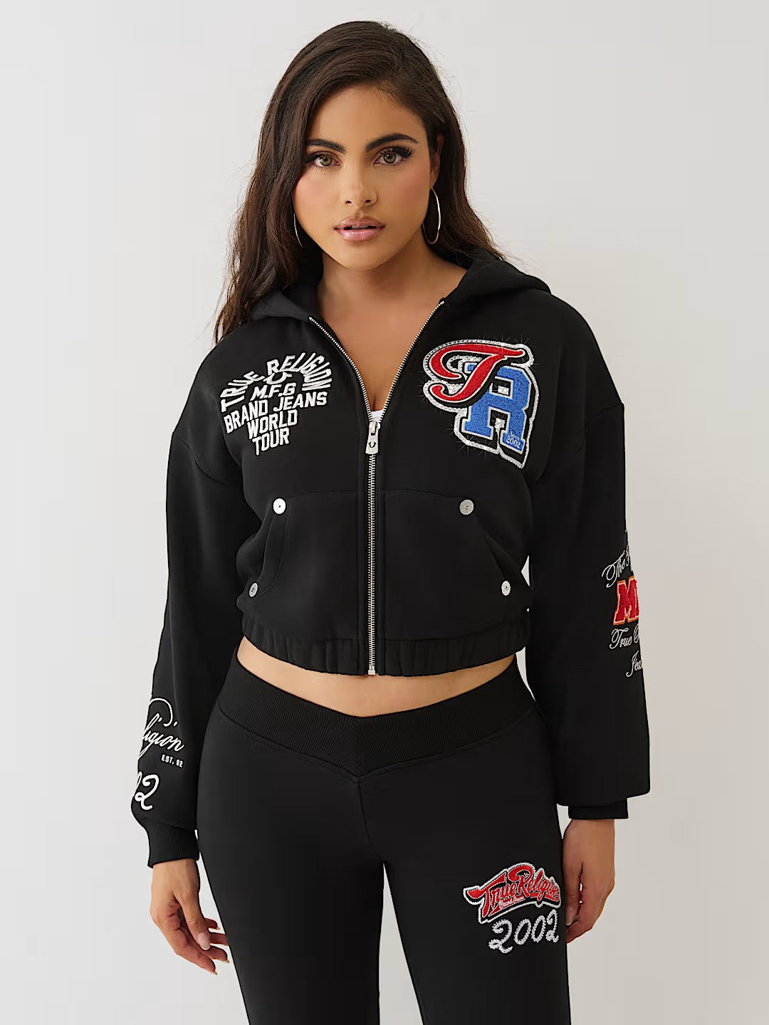 CRYSTAL PATCHED ZIP HOODIE