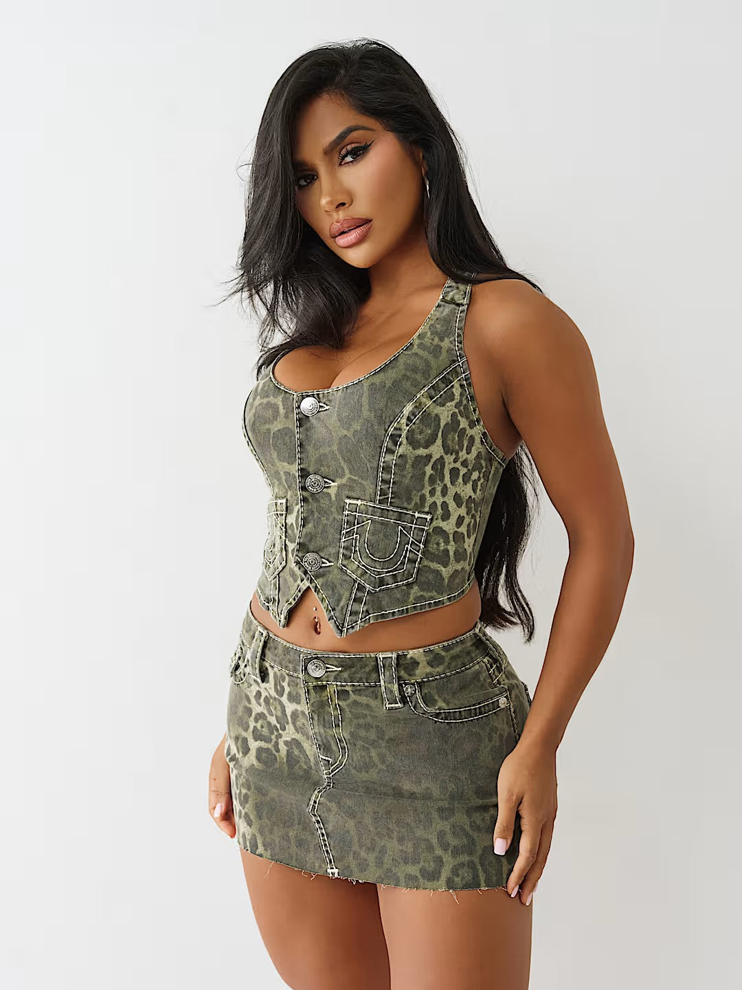 CAMO LEAOPARD HALTER TOP BIG T