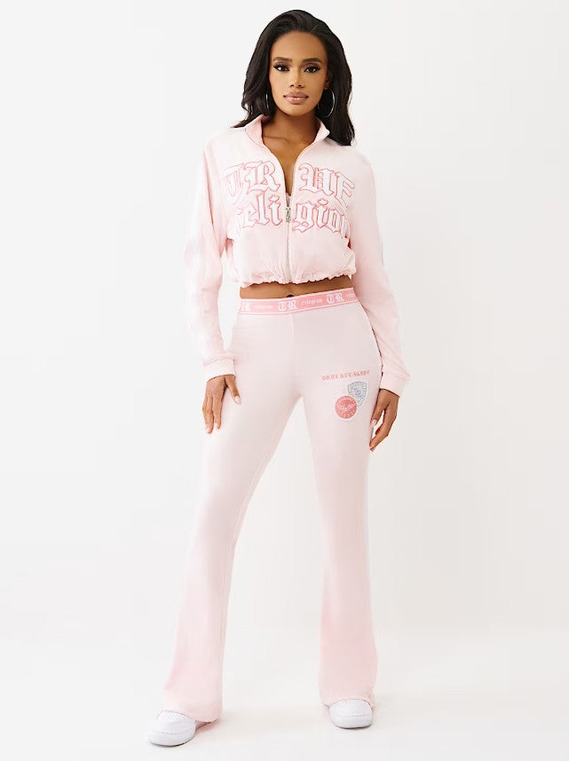 VELOUR BOOTCUT TRACK PANT