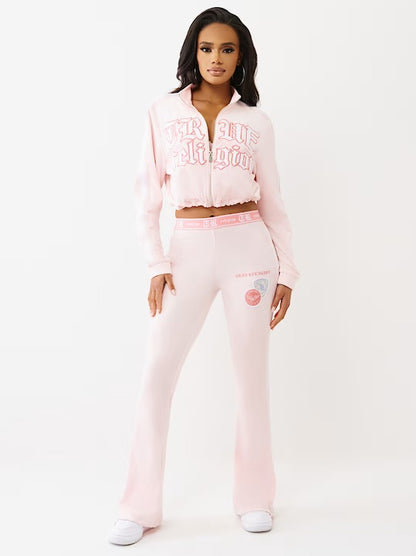VELOUR BOOTCUT TRACK PANT