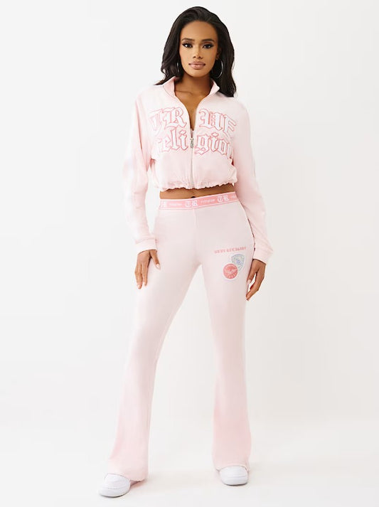 VELOUR BOOTCUT TRACK PANT