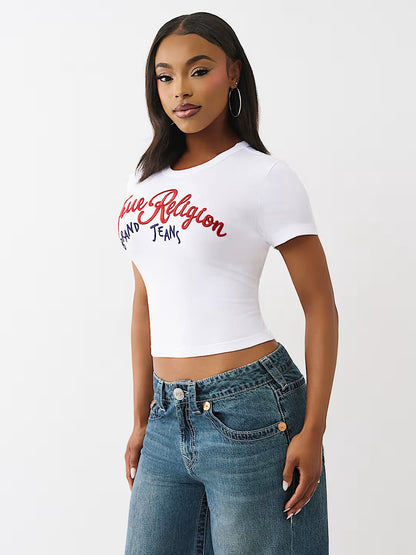 EMB BRANDED  SS BABY TEE