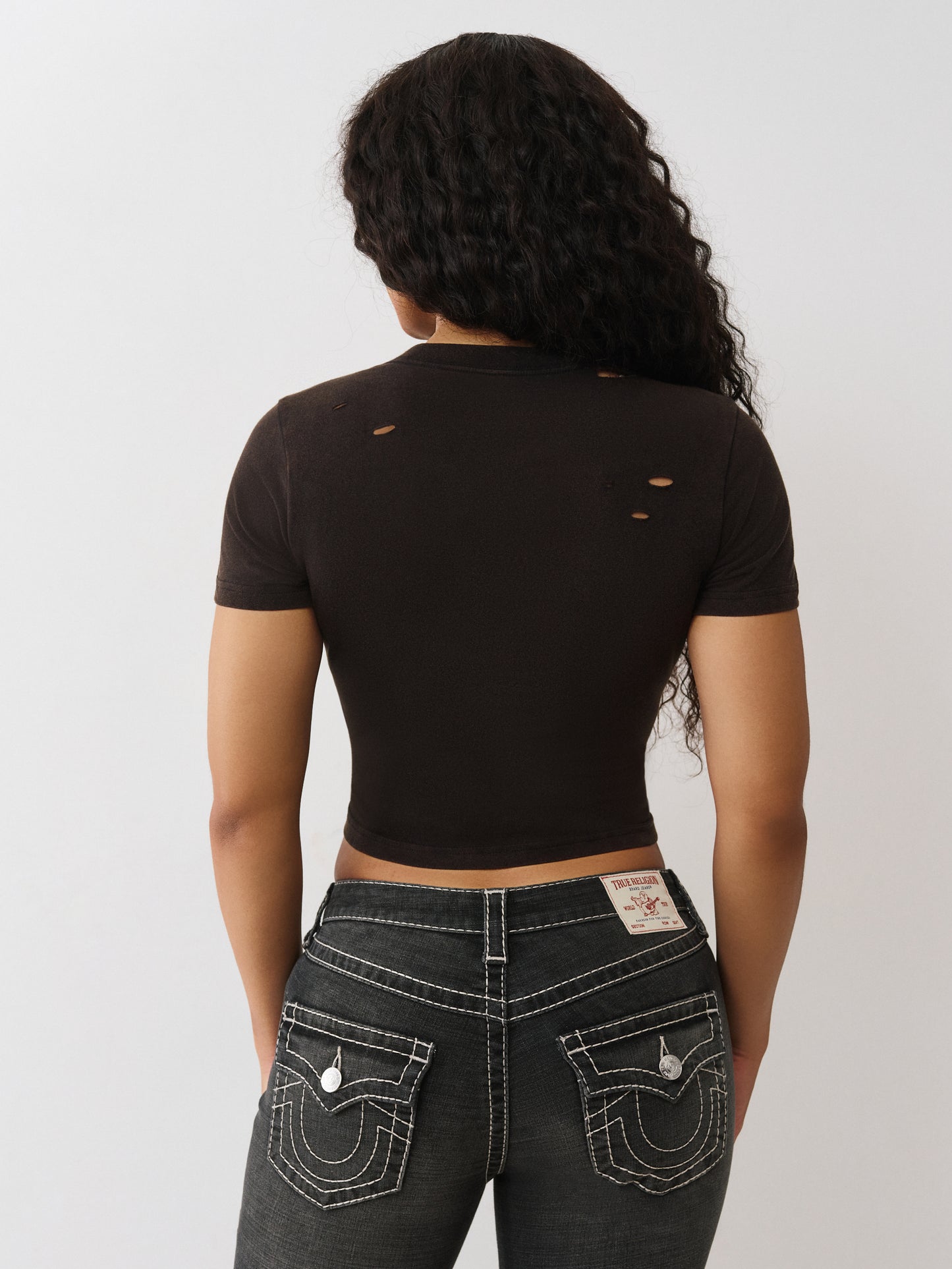 WSHED DISTRESSED CRYSTAL TEE