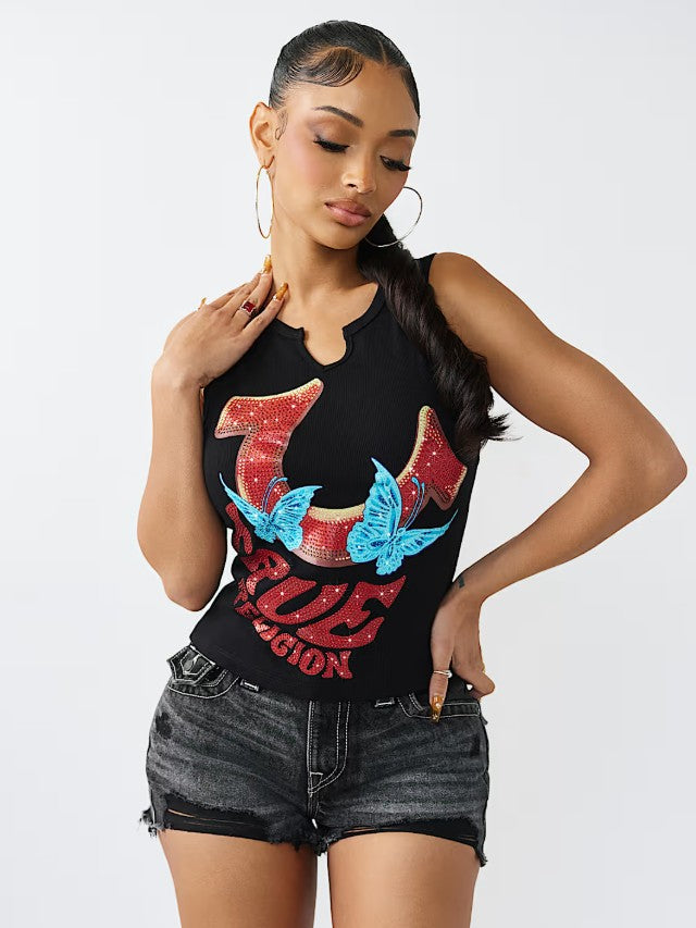 CR BRANDED V NOTCH RACER TANK