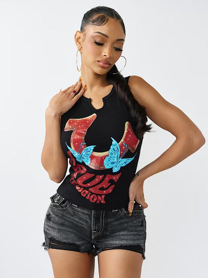 CR BRANDED V NOTCH RACER TANK