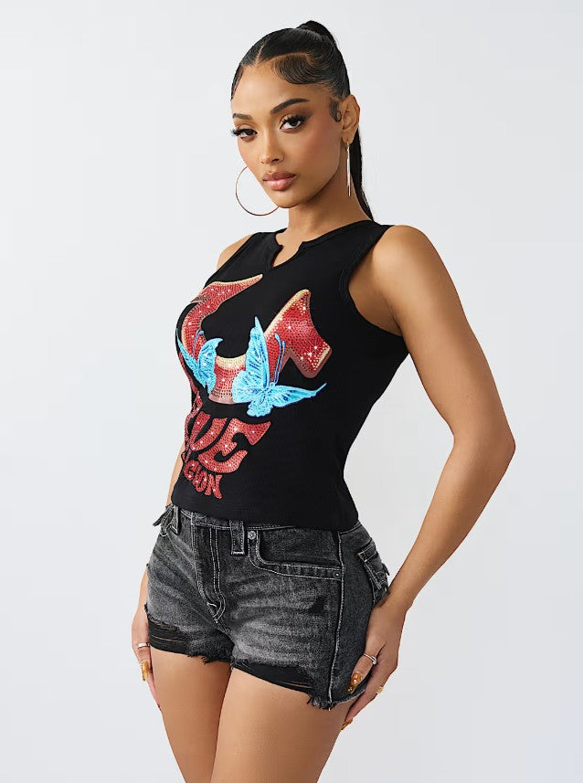 CR BRANDED V NOTCH RACER TANK