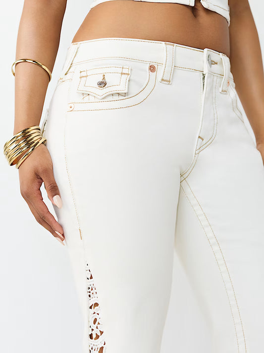 CROCHET MID RISE FLARE FLAP