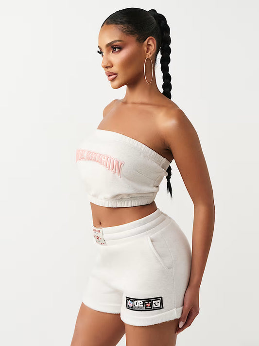 PUFF PRINT  FLEECE BANDEAU TOP