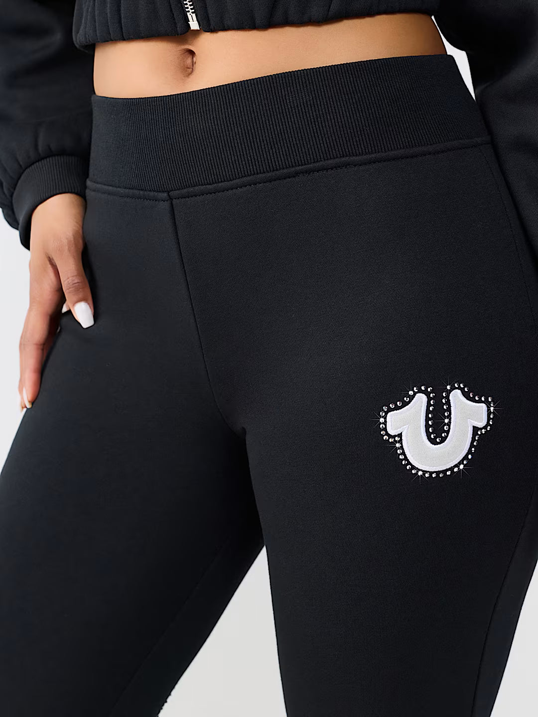 CRYSTAL BRANDED FLARE PANTS