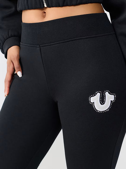 CRYSTAL BRANDED FLARE PANTS